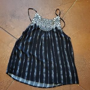 Black and White Floral Cami - Small